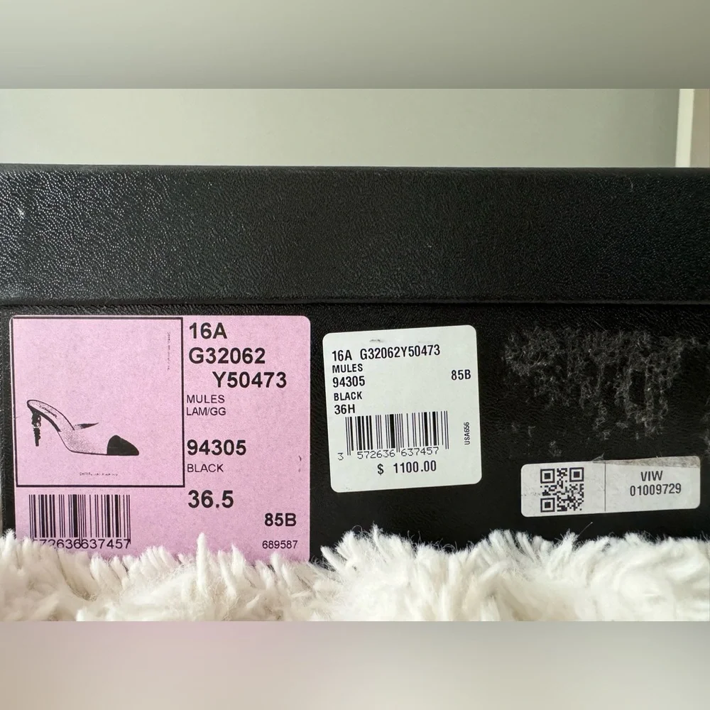 Black Chanel Interlocking CC Logo Mules with Faux Pearl and Snake Accents - Picture 8 of 9